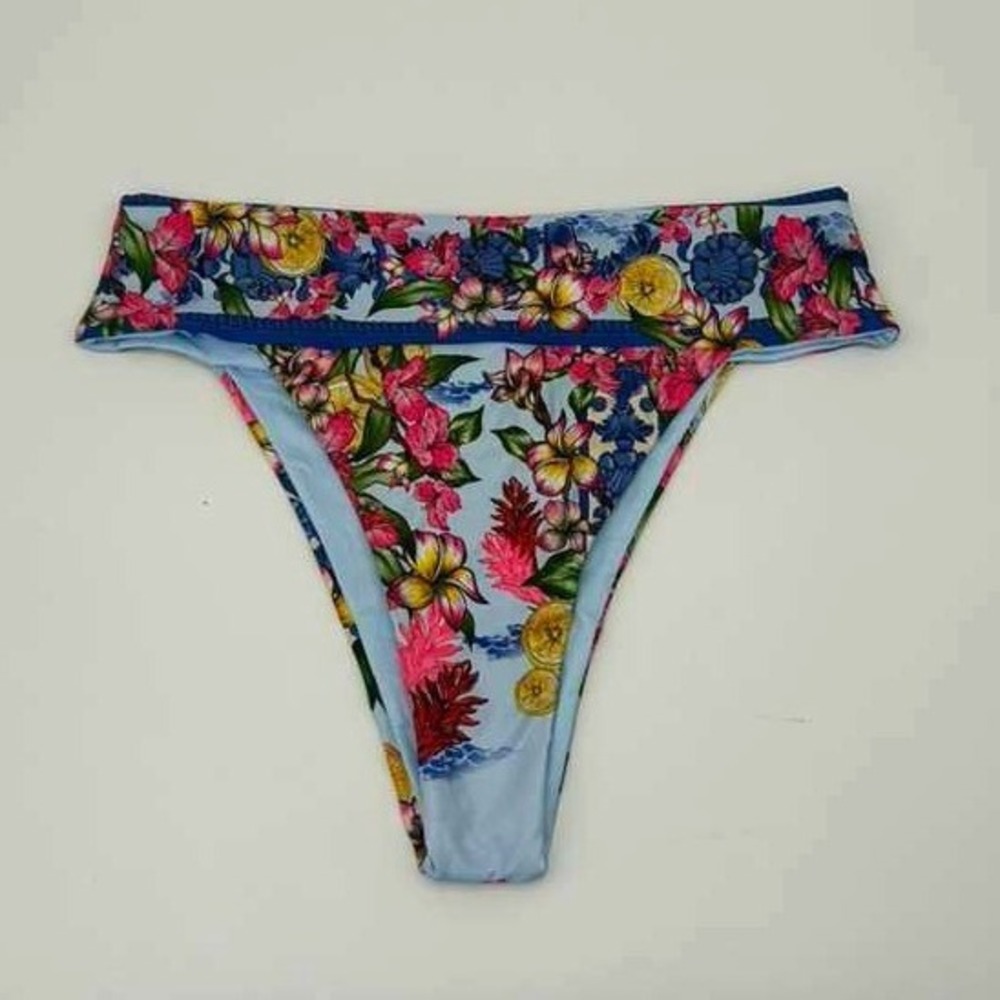 Água Bendita Luxury Bikini Bottoms - Vibrant Tapestry Print - Size Large - NWT